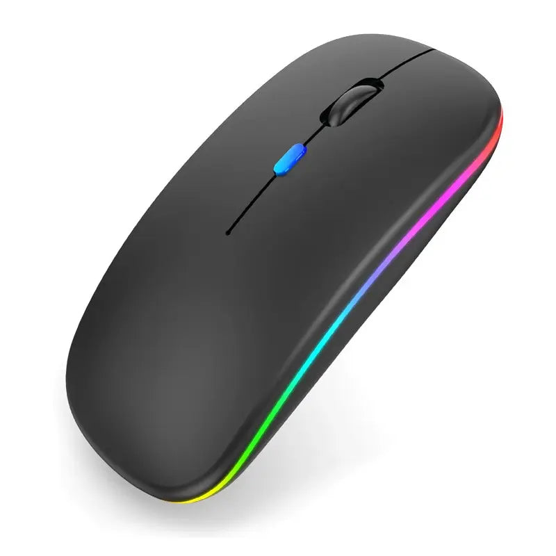 Mouse sem fio LED, fino e recarregável 2,4G